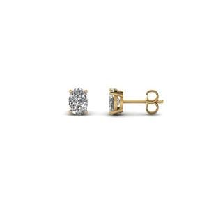 Invisible Set Round Diamond Stud Earring In 14k Rose Gold 0 50 Carat Cushion Diamond Earring