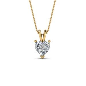 heart necklace with one diamond