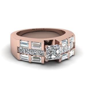 Milgrain Nature Diamond Inspired Wide Band With Violac Topaz In 14K ...