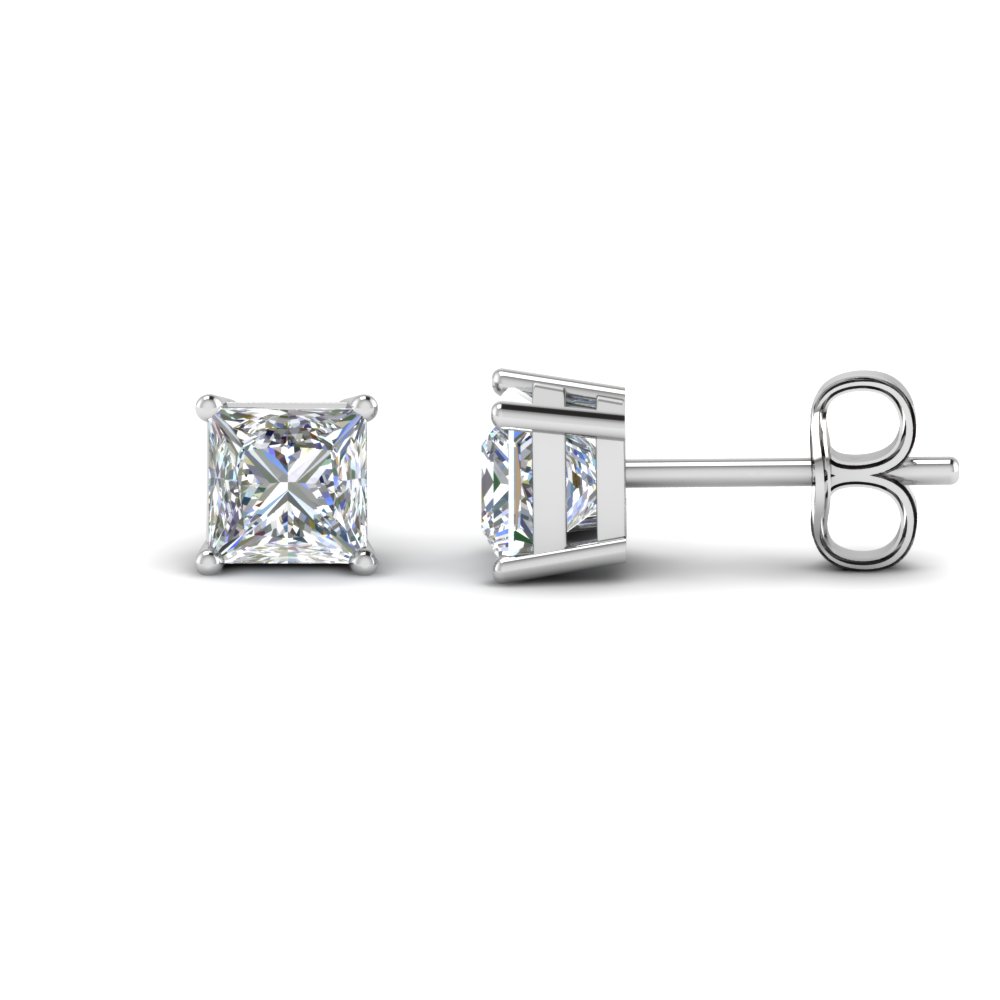 1 ct princess cut diamond earrings