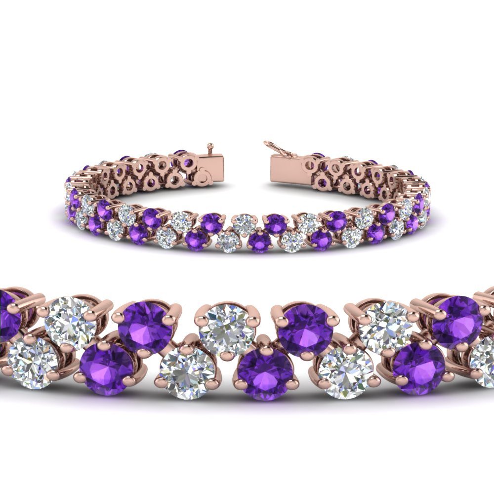 purple diamond tennis bracelet