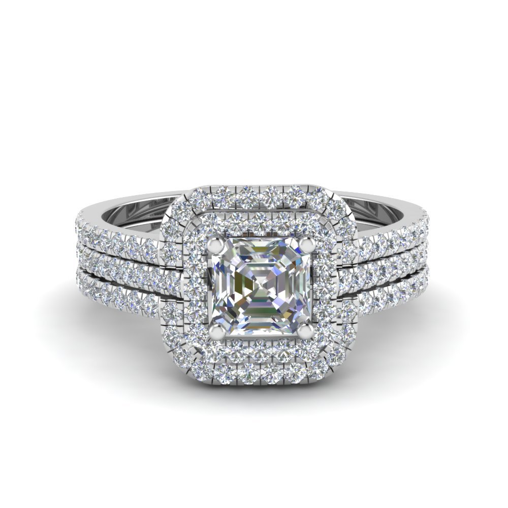 fd_asscher cut square halo diamond engagement ring guard in 14K white gold FD8186TAS NL WG