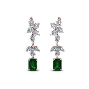 Cluster Pear Diamond Drop Earrings