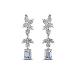 Cluster Pear Diamond Drop Earring
