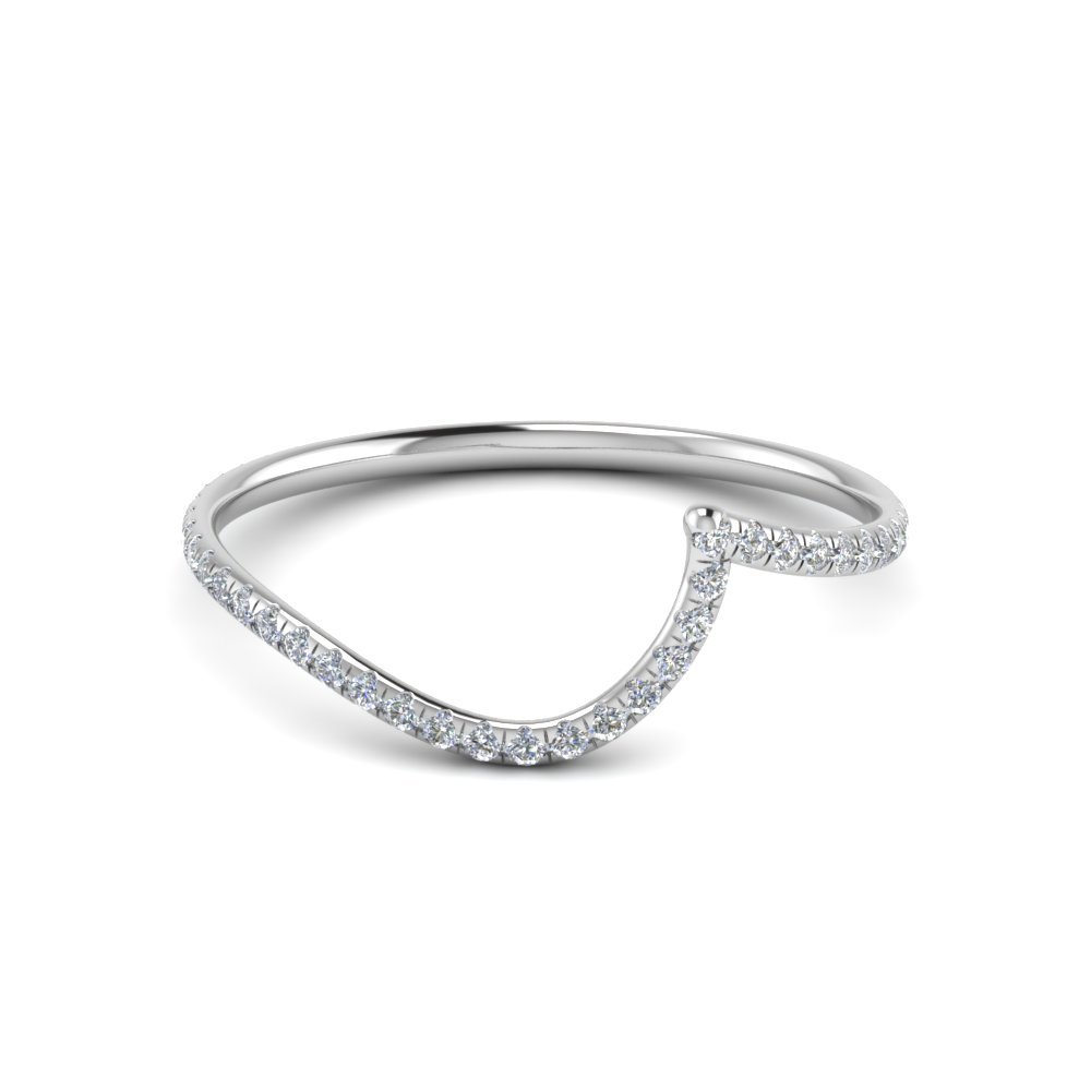 Fd Curved Matching Diamond Band For Wedding Ring In 950 Platinum FDENS1295B NL WG 