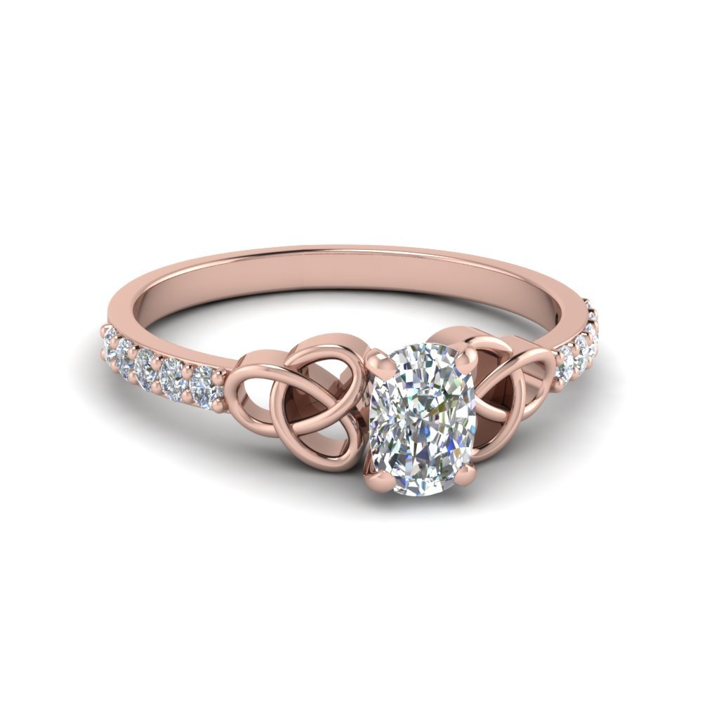 Simple Celtic  Handmade Diamond Engagement  Ring  In 14K 