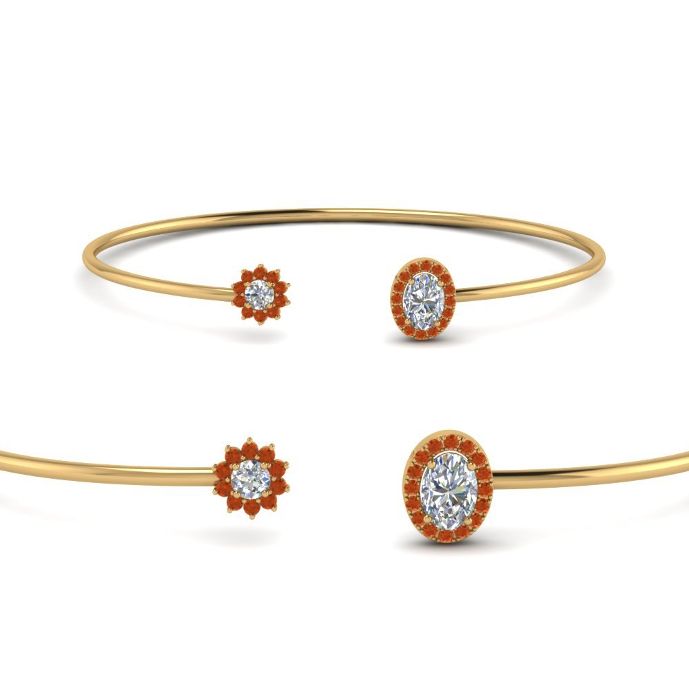 Flower Open Cuff Diamond Bracelet In 14K Rose Gold | Fascinating Diamonds