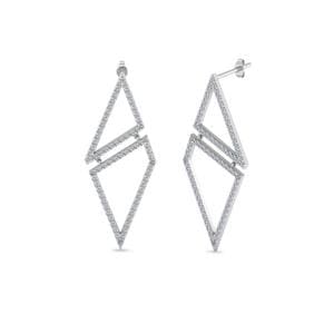 Geometric Diamond Drop Earring