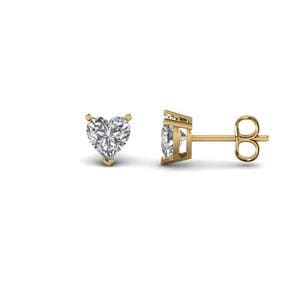 diamond heart stud earrings