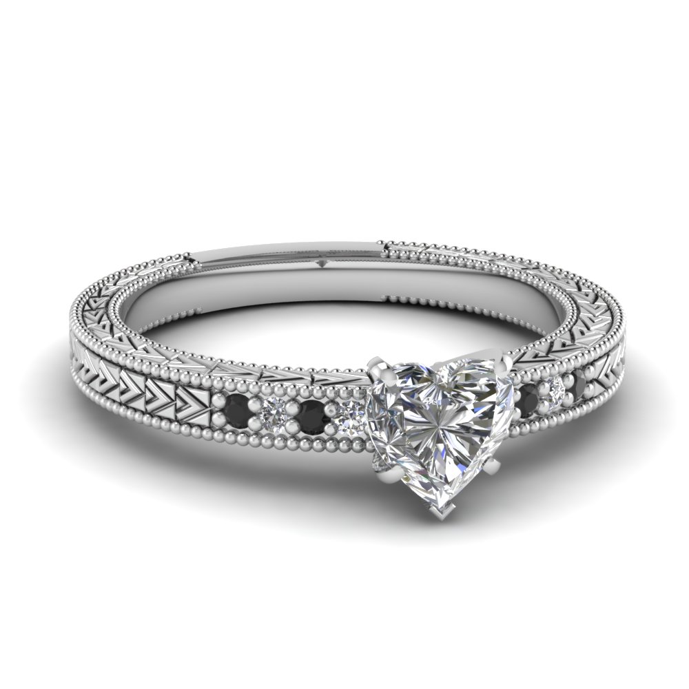 Heart Shaped Platinum Diamond Ring