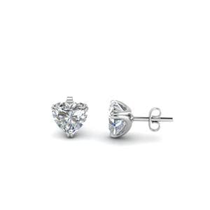 1 Carat Diamond Heart Stud mom Earring