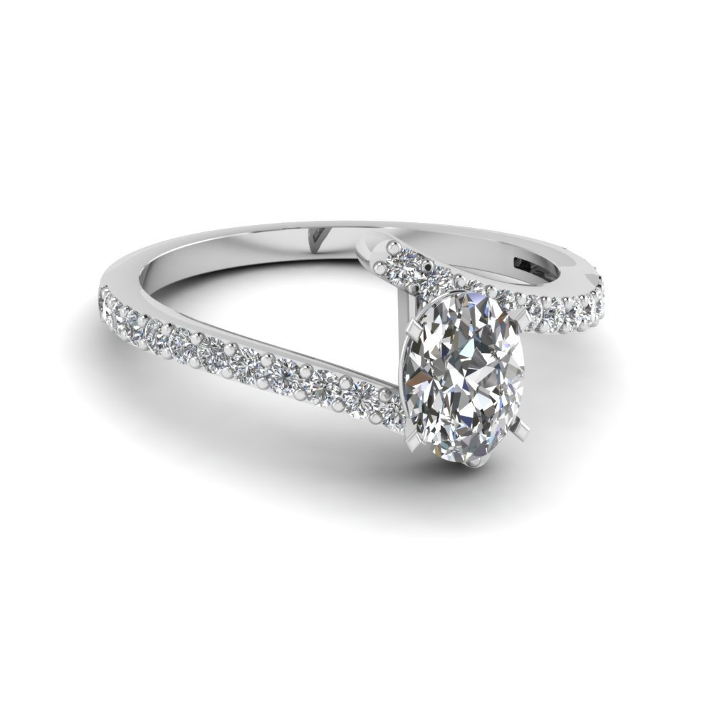 Petite Bypass Heart Shaped  Diamond Engagement  Ring  In 14K 