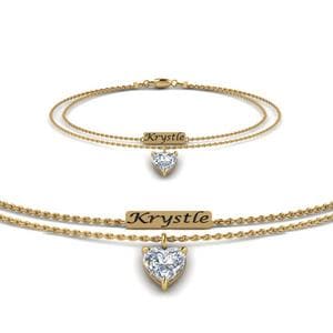 Personalized Heart Diamond Bracelet