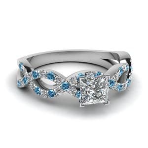 princess cut diamond ring with infinity band