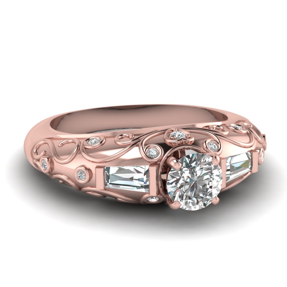Bezel Set Art Deco Antique Style Diamond Ring