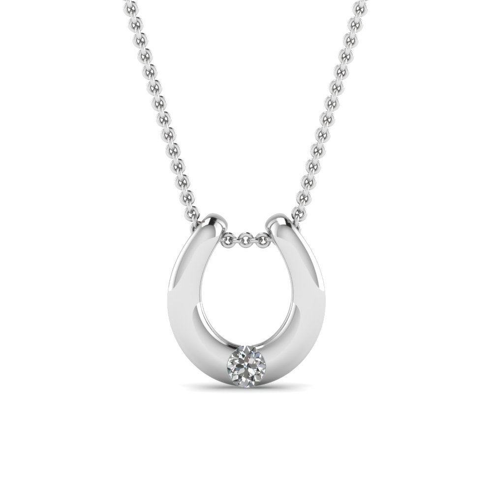 Round Cut Diamond Solitaire Pendant In 14K Yellow Gold | Fascinating ...