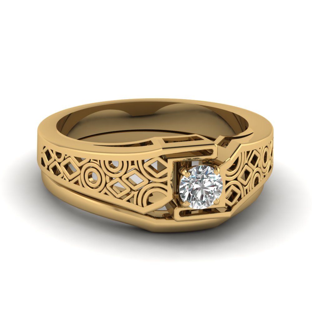 Solitaire Diamond Wedding Ring Sets 