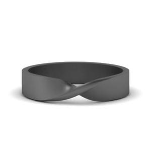 Twisted Mens Black Gold Band