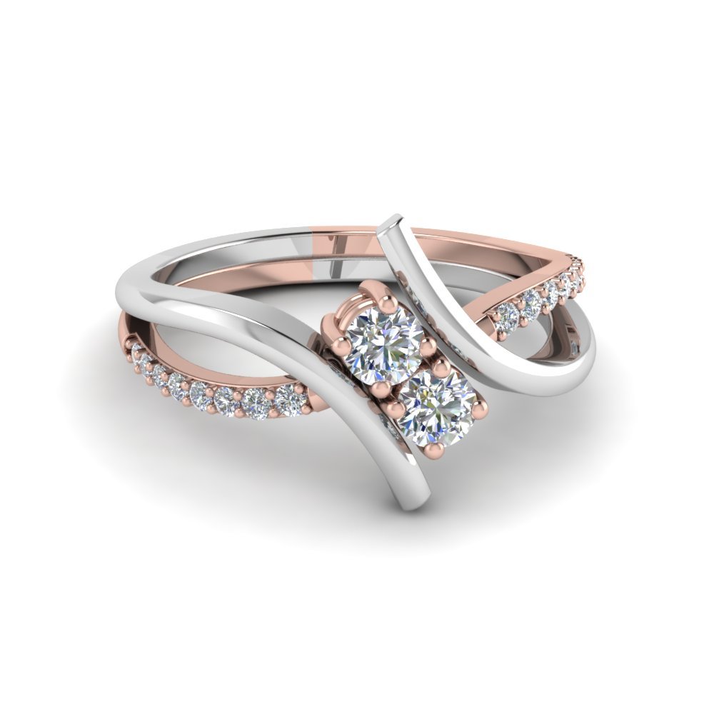 wedding rings with 2 diamonds