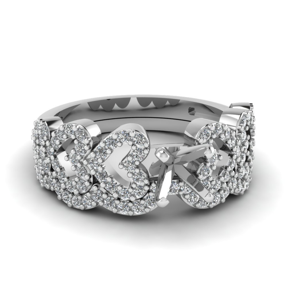 Radiant Cut Heart Design Linked Diamond Wedding Set With Violet Topaz ...