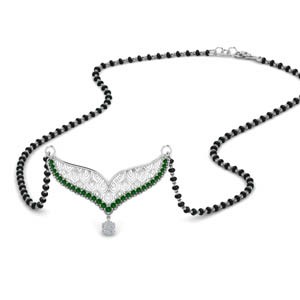 Emerald Drop Mangalsutra Necklace